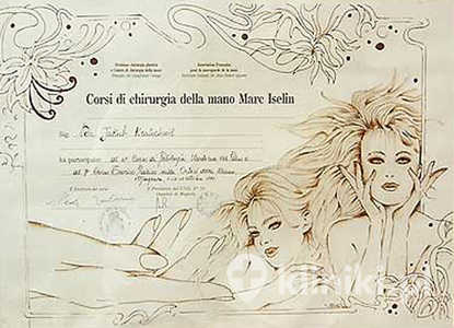 Certyfikat uczestnictwa dr J.Kratochwila w kursie chirurgii ręki Certyfikat uczestnictwa dr J.Kratochwila w kursie chirurgii ręki