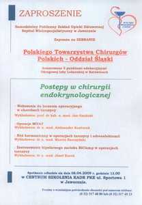 "Nóż harmoniczny w operacjach tarczycy i adrenalektomii" - wykład dr M. Barczyńskiego na zebraniu Polskiego Towarzystwa Chirurgicznego "Nóż harmoniczny w operacjach tarczycy i adrenalektomii" - wykład dr M. Barczyńskiego na zebraniu Polskiego Towarzystwa Chirurgicznego