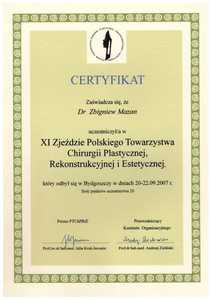 Uczestnictwo dr. Mazana w XI zjeździe Polskiego Towarzystwa Chirurgii Plastycznej, Rekonstrukcyjnej i Estetycznej Uczestnictwo dr. Mazana w XI zjeździe Polskiego Towarzystwa Chirurgii Plastycznej, Rekonstrukcyjnej i Estetycznej