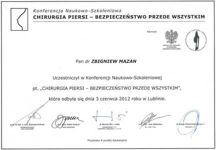 Udział doktora Mazana w konferencji "Chirurgia piersi - bezpieczeństwo przezde wszystkim" Udział doktora Mazana w konferencji "Chirurgia piersi - bezpieczeństwo przezde wszystkim"