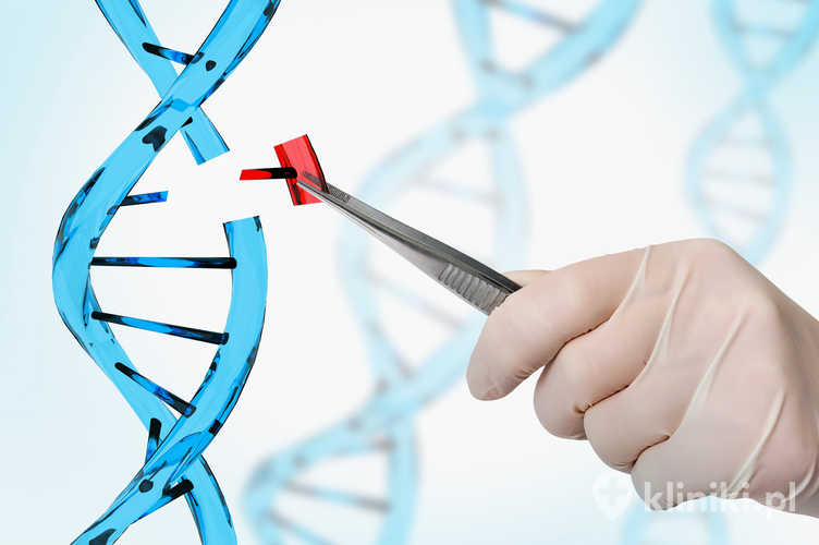 Ręka naukowca zastępująca DNA - koncepcja inżynierii genetycznej i manipulacji genami