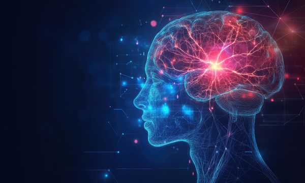 Świecące ścieżki neuronowe i subtelne impulsy elektryczne ilustrują złożoną sieć mózgu, ukazując jej istotną rolę w układzie nerwowym