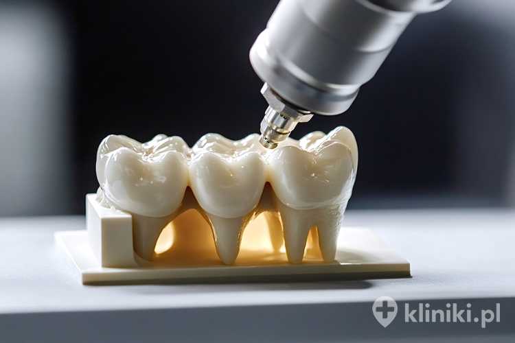 Frezarka dentystyczna rzeźbiąca protezę na implanty dentystyczne
